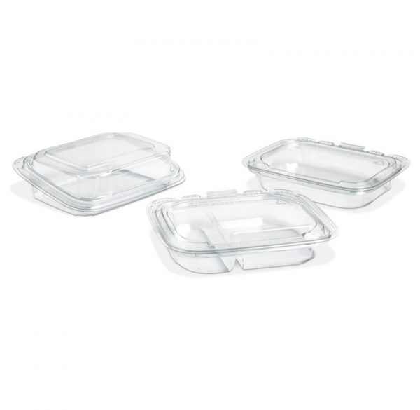 6" Clear 3pt Plastic Hinged Lid Tray