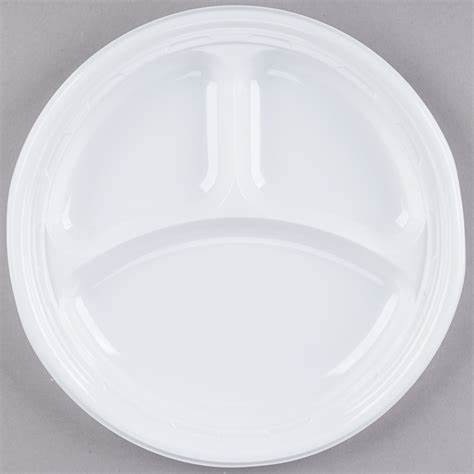 9" 3PT PLASTIC FLAT PLATE WHITE ROUND 11045/45029 125CT PLASTIFAR