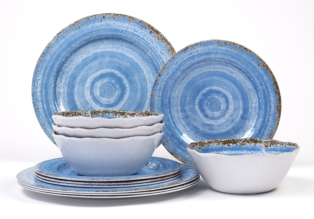 Melamine Combo Rustic Blue 6pc