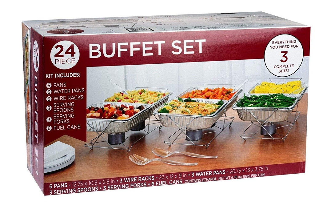 Silver Buffet Party Pack 24pcs (Set)