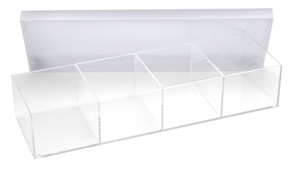 Acrylic square clear w/lid (Each)