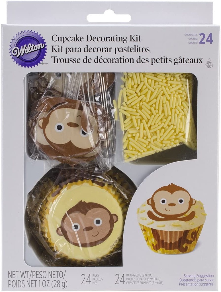 CUPCAKE DEC KIT MONKEY 48CT 415-2198