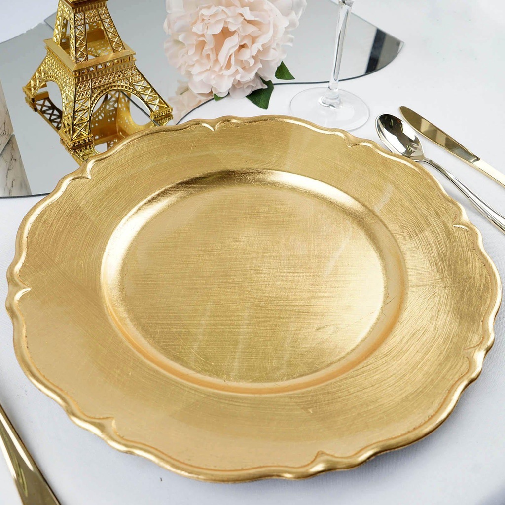 13" Gold Acrylic Charger-