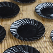 6" Black Plastic Plate-Round