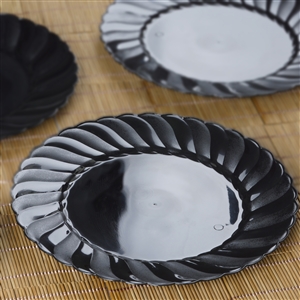 10.25" Black Plastic Plate-