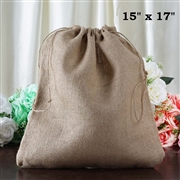 15" x 17" Natural Tone Jute Burlap Bag-