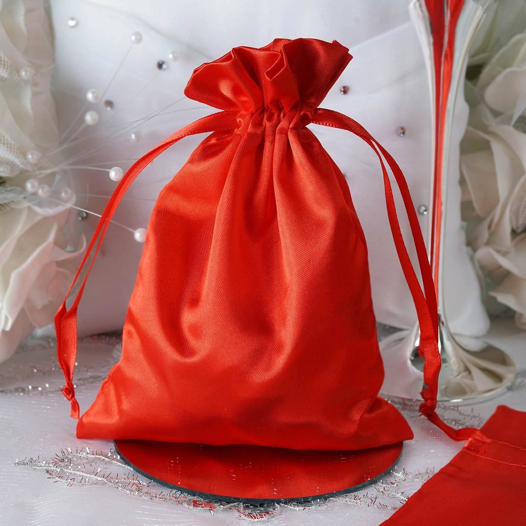 5" x 7" Red Satin Bag-