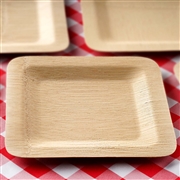 9" Natural Tone Bamboo Plate-Sleek Square