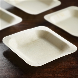 4.5" x 4.5" Natural Tone Birchwood Plate-