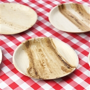 9.2" Natural Tone Palm Leaf Plate-