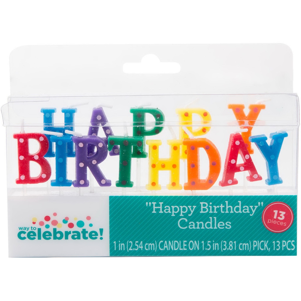 13pc Happy Birthday Candles Multicolored/Polka Dot WM69345-1219