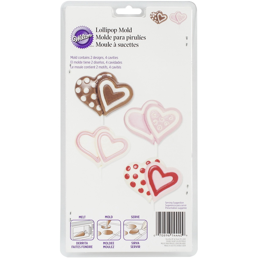 DBLE HEART LRGE LOLLI MOLD 2115-4440