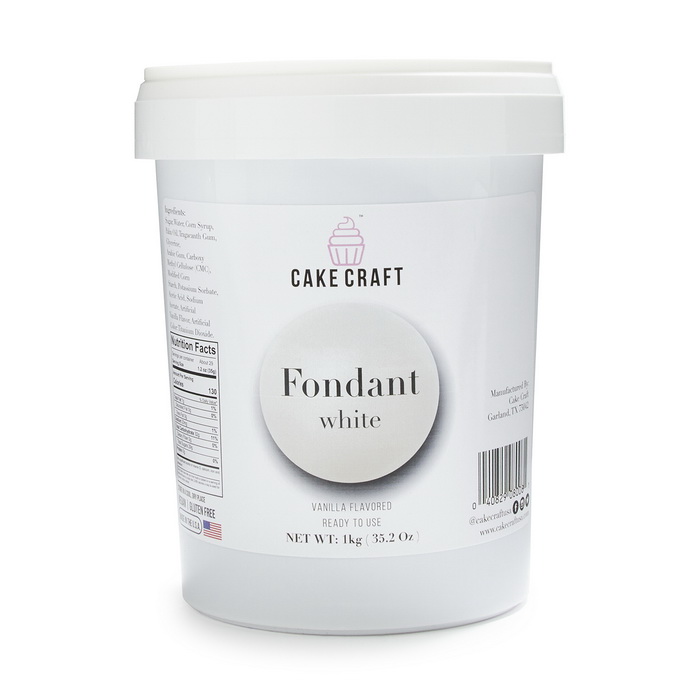 Cake Craft RTU Fondant White 1kg (35.2oz) Vanilla Flavored