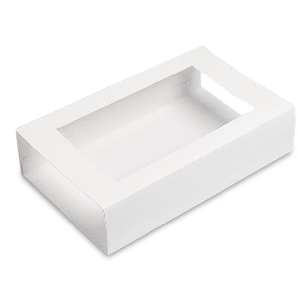9 X 5-1/4 X 2 White Window Macaron Box Sleeve