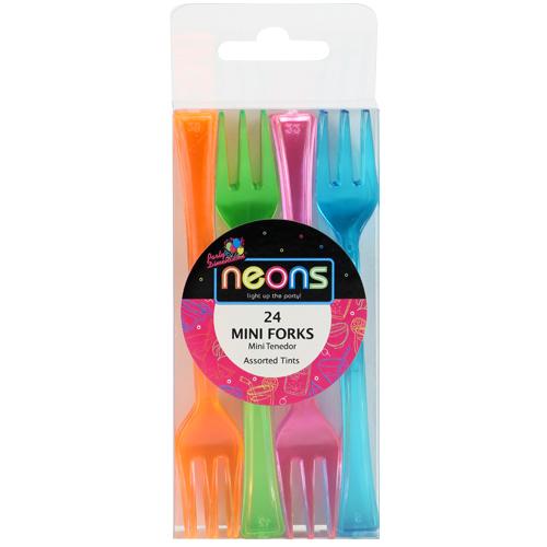 FORK MINI NEON (24ct)