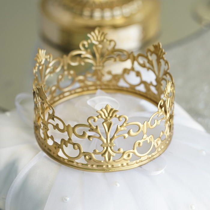 Gold Metal Princess Crown Cake Topper