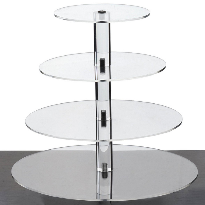 4 Tier | 12" Round Acrylic Cake Stand | Tiered Cupcake Stand | Dessert Stand