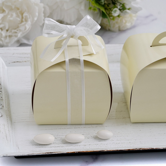 25 Pack | Ivory Cupcake Party Favor Boxes