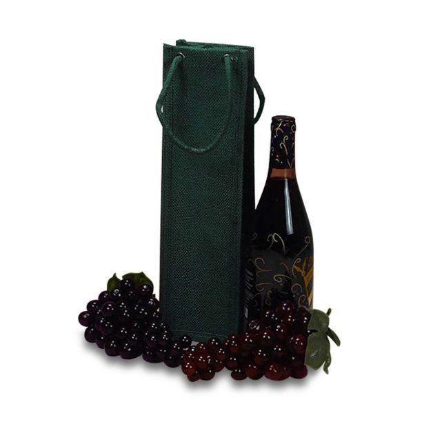 Green Jute Wine Bag