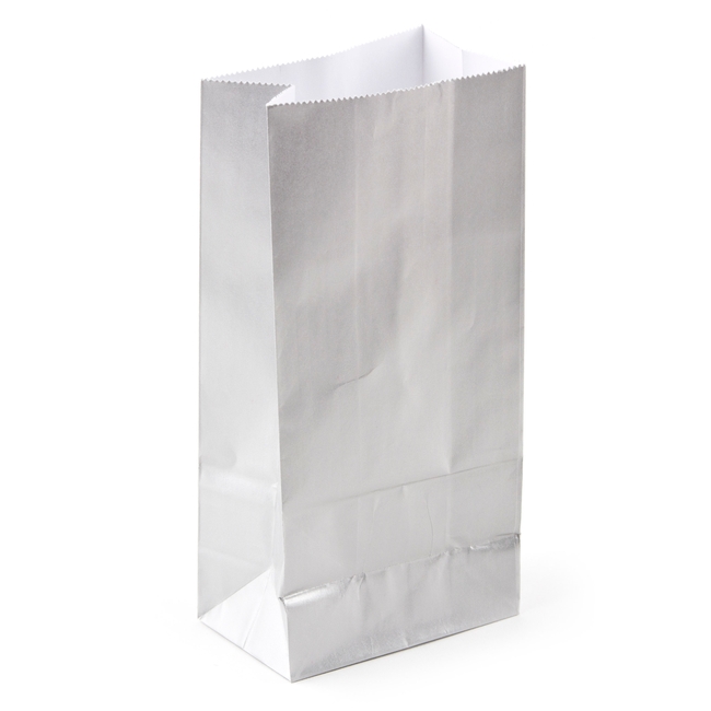 Silver Paper Treat Bags 8ct KQ-203587