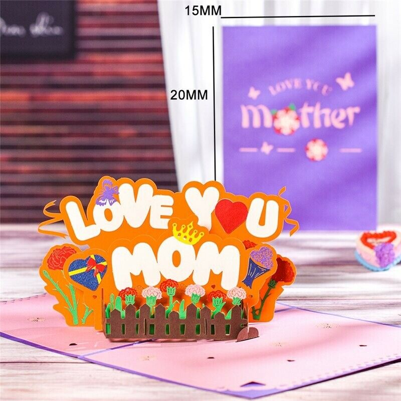 3D Pop Up Love You Mom Greeting Card