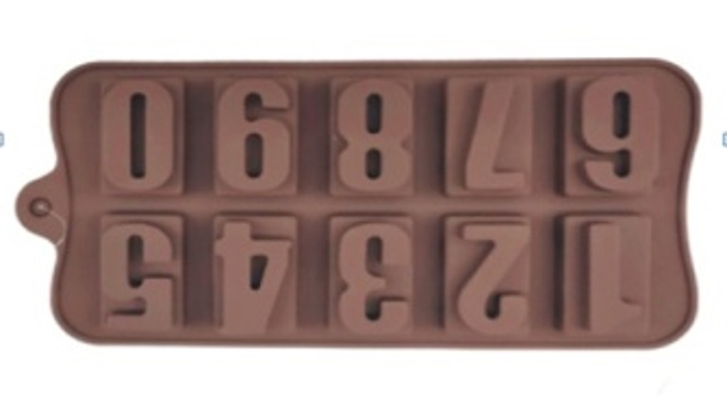NUMBERS 1-0 CHOCOLATE SILICONE MOLD