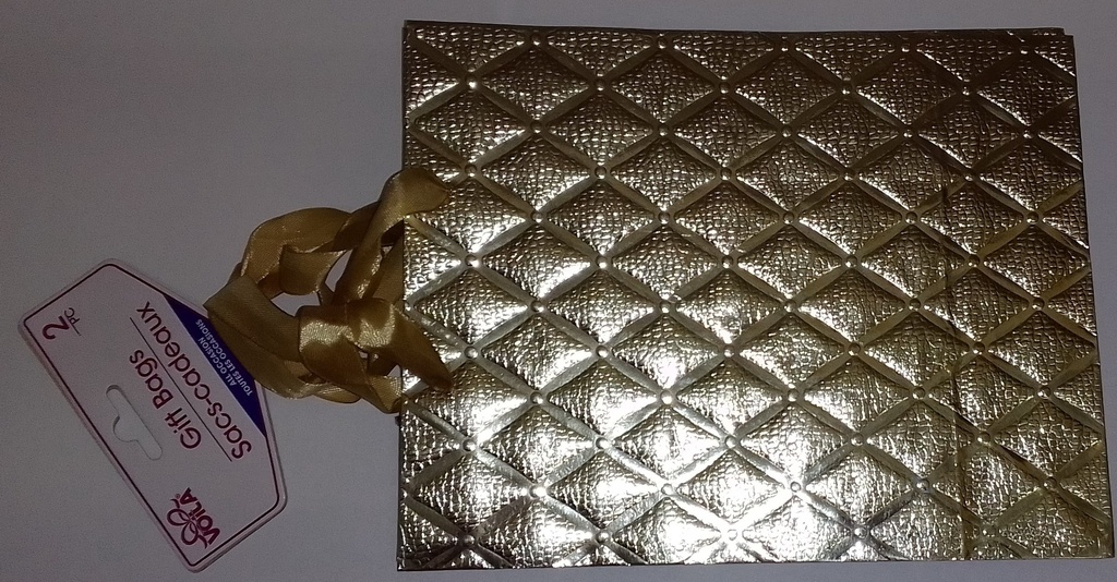 MEDIUM GOLD VOILA GIFT BAGS 2CT