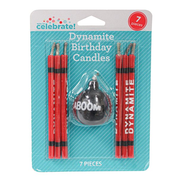 DYNAMITE BIRTHDAY CANDLES 7PC