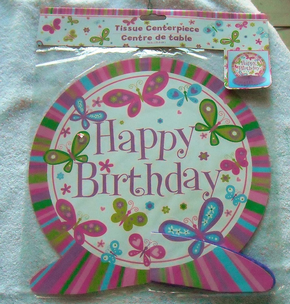 10IN HAPPY BIRTHDAY TISSUE CENTERPIECE
