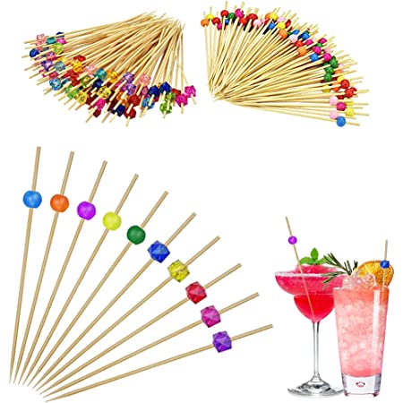 MULTICOLORED BEAD TIP DESERT PICKS 100CT