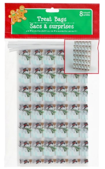 SNOWMAN TREAT BAG 8CT