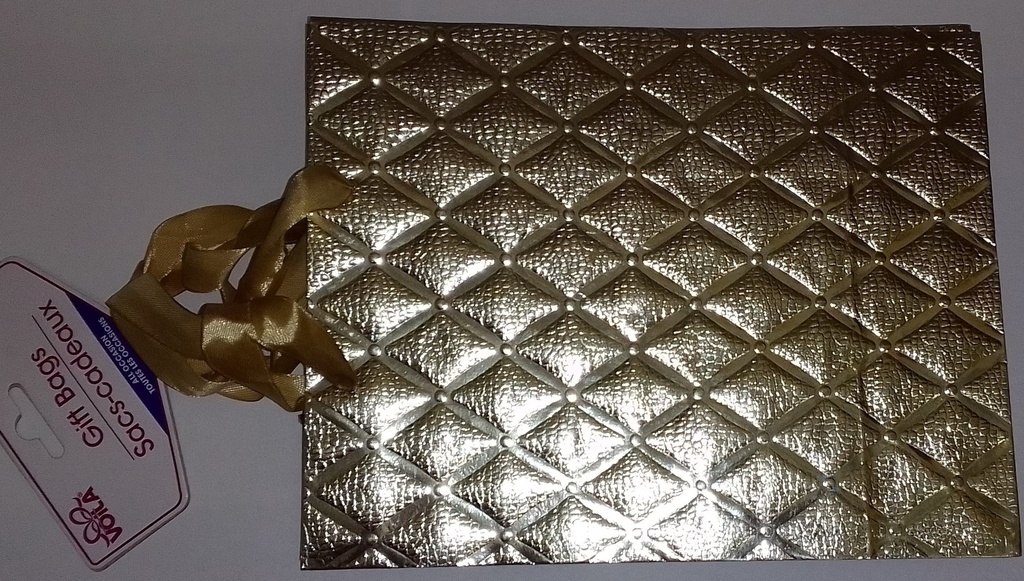 SMALL GOLD VOILA GIFT BAGS 3CT