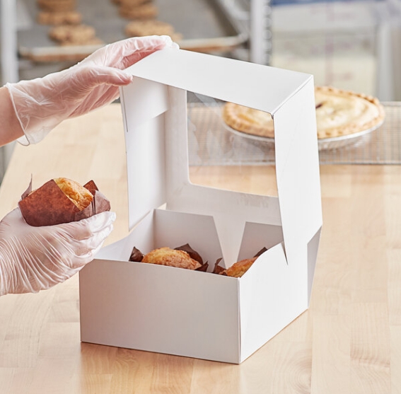 6" x 6" x 6" White Cake Box W/Window (CWW-01)