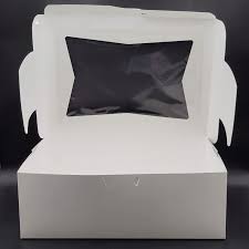 14" x 14" x 6" White Cake Box W/Window (CWW-05)