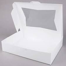 19" x 10" x 4" White Cake Box W/Window (CWW-09)