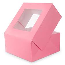 12" x 12" x 6" Pink Cake Box W/Window (CP-03)
