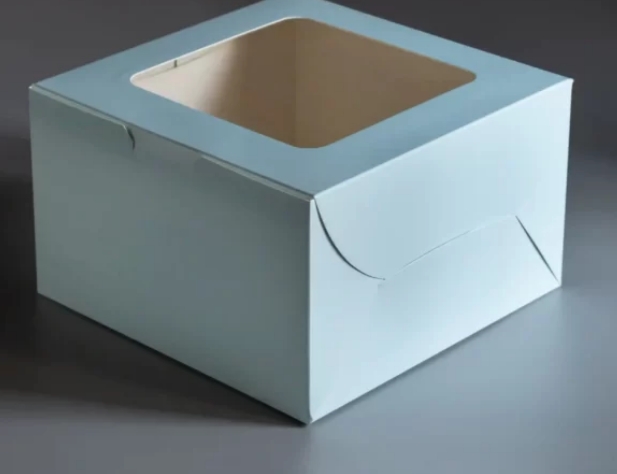 4" x 4" x 4" Blue Cake Box W/Window (CB-01)