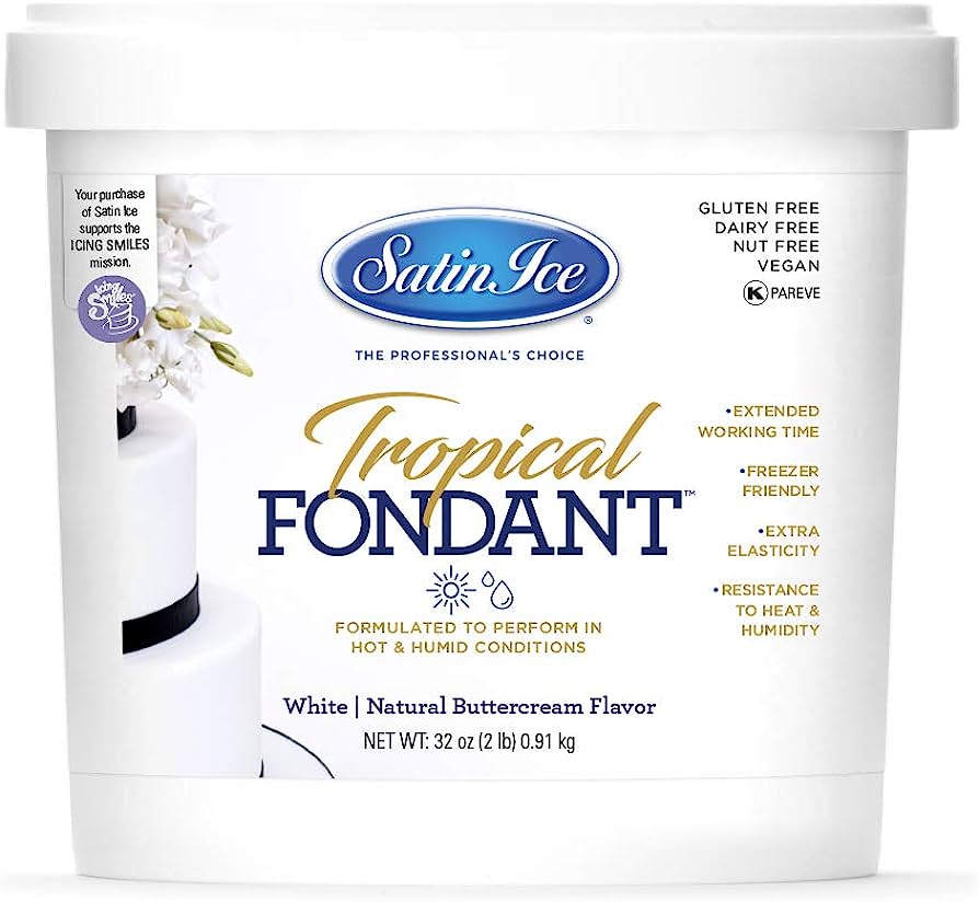 SATIN ICE WHITE TROPICAL FONDANT 2LBS