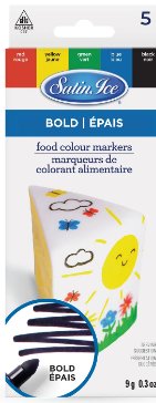SATIN ICE FOOD COLOR MARKERS PRIM BOLD TIP 5CT