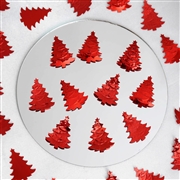 Red Foil Confetti-Metallic Foil Christmas Tree Design