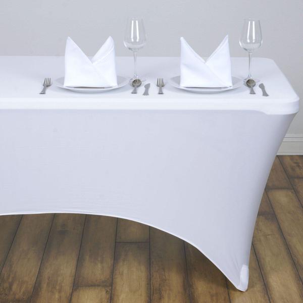 4ft White Spandex Table Cover-