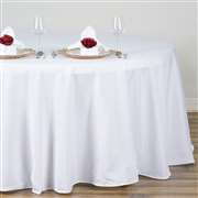 132" White Polyester Table Cover-