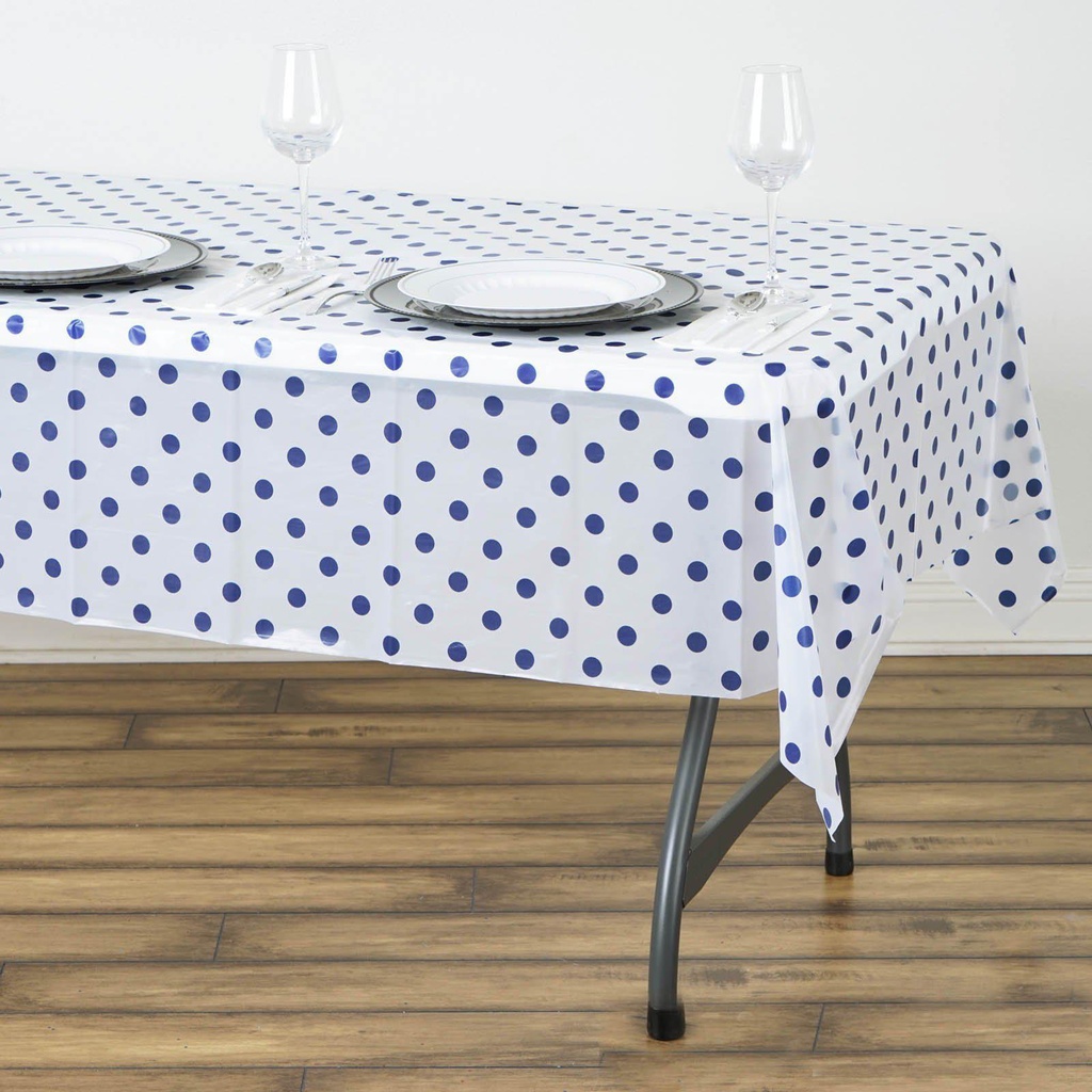 54" x 72" Black/Royal Blue Vinyl Table Cover-