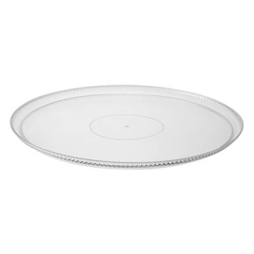 16" Round Clear Ridged Tray
