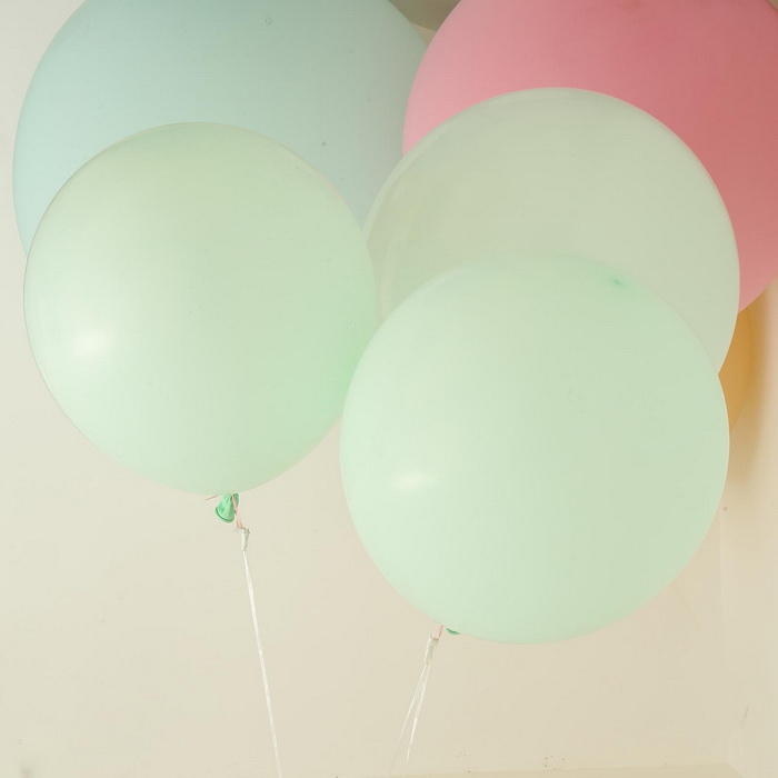 10 Pack | 18" Pastel Mint Round Latex Balloons | Matte Color Helium Balloons