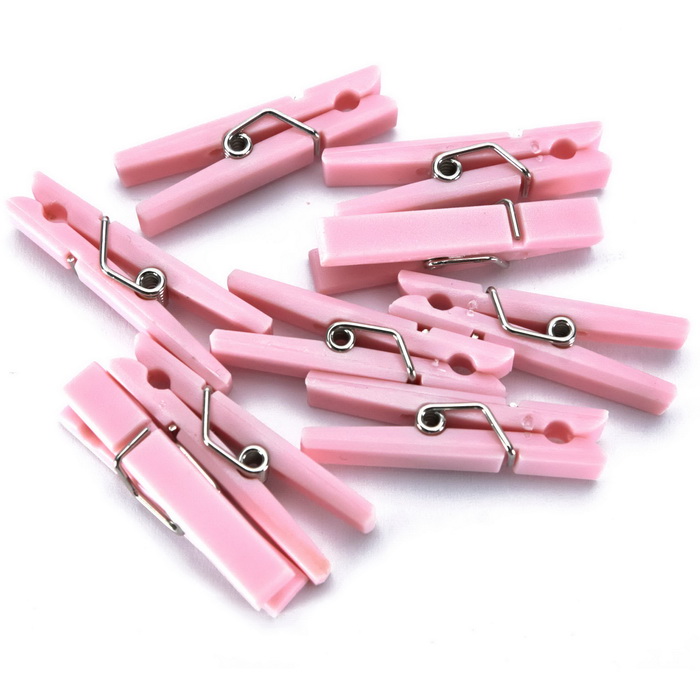 Mini Pink Party Favor Clothes Pins 20CT