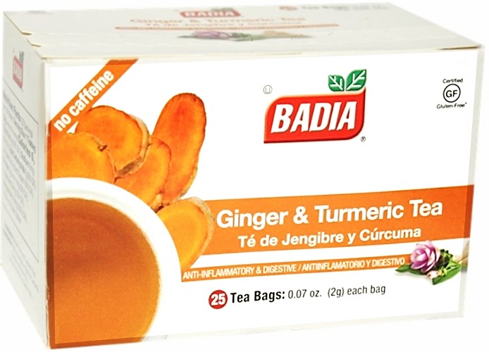 Ginger Tumeric Tea Bags 25ct  (00205) Badia