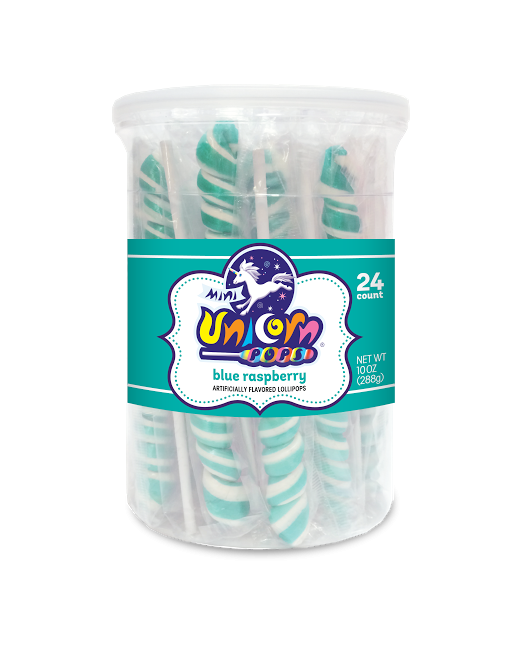 ADAMS & BROOKS MINI UNICORN POP 10OZ TURQOISE TUB 24CT