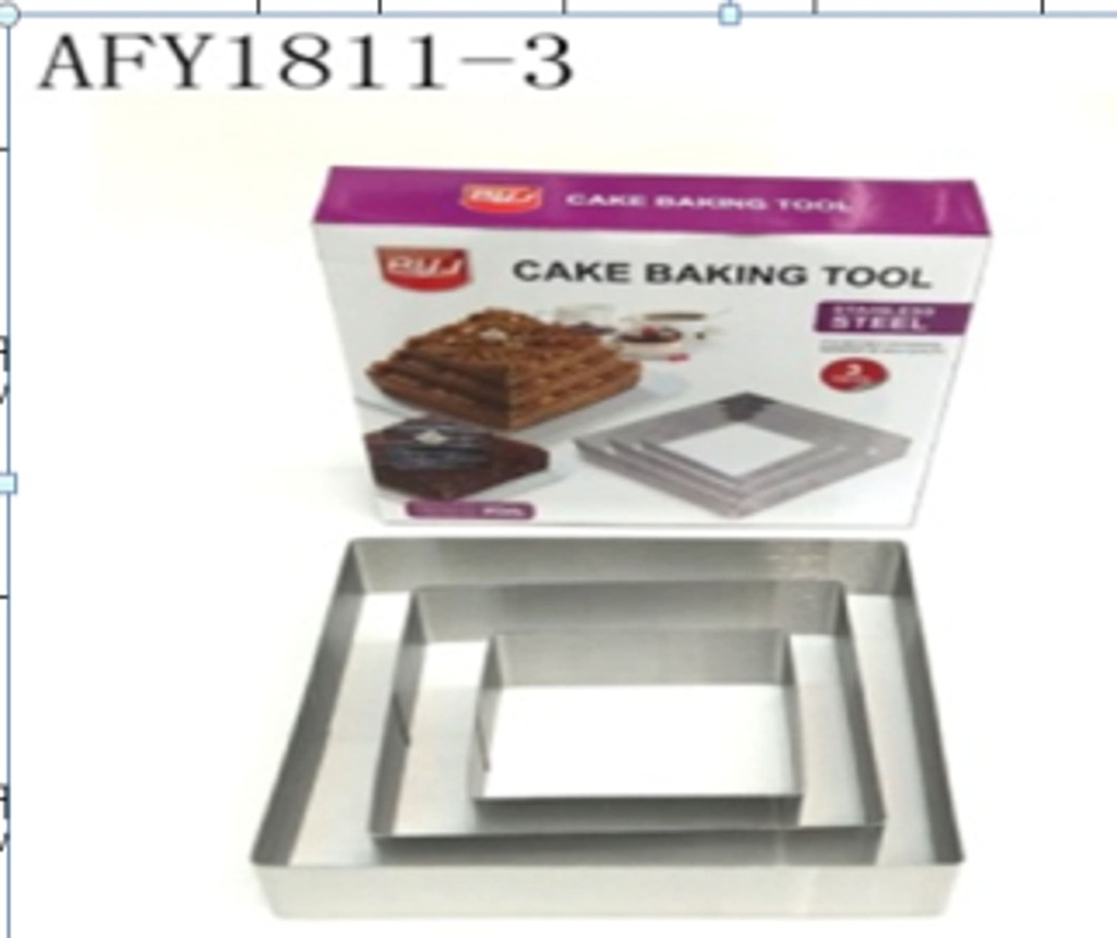 3PC SQUARE MOUSSE BAKING RINGS