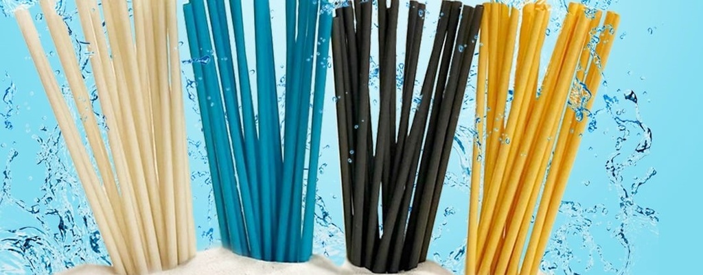 WRAPPED STRAWS BULK BLUE